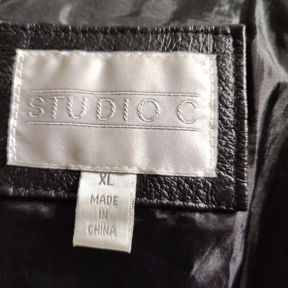 Ladies Studio C Button Down Soft Black Leather Co… - image 8